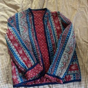 Vintage Reversible Multicolor Patterned Quilted Jacket Coat